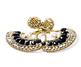 Italian chandelier earrings by Ziio are handmade with black tourmaline.