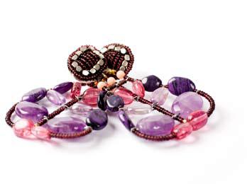 Pink and purple Ziio earrings with amethysts