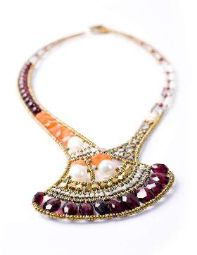 High-fashion statement necklace by Ziio is in a style called 