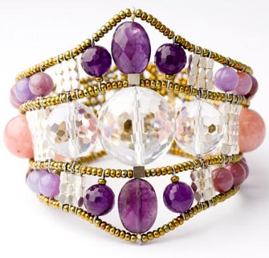 Ziio bracelet made with crystal and amethyst.
