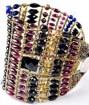 Ziio bracelet made with black tourmaline, garnets and lapis lazuli