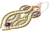 Chandelier Ziio earrings handmade in Italy with pearls, pink opal , amethyst and sterling silver.