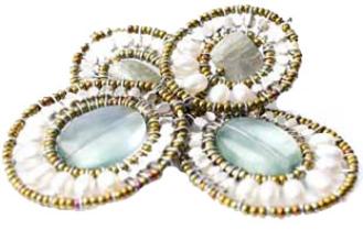 Chandelier  Ziio earrings made in Italywith pearl and fluorite.